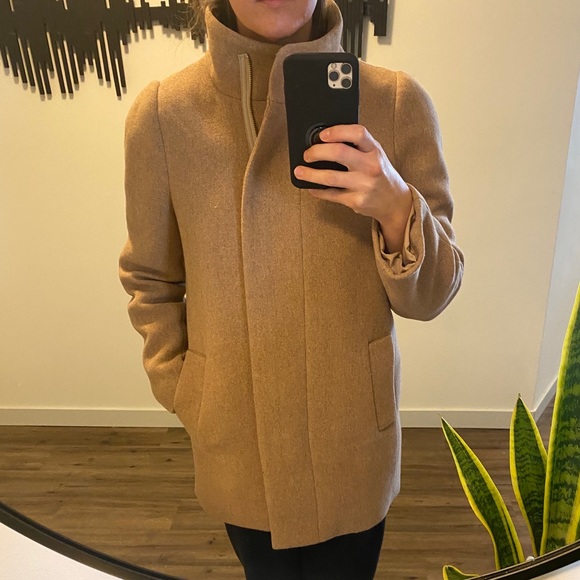 J. Crew Factory Jackets & Blazers - J. Crew Factory Camel Wool Blend Pea Coat